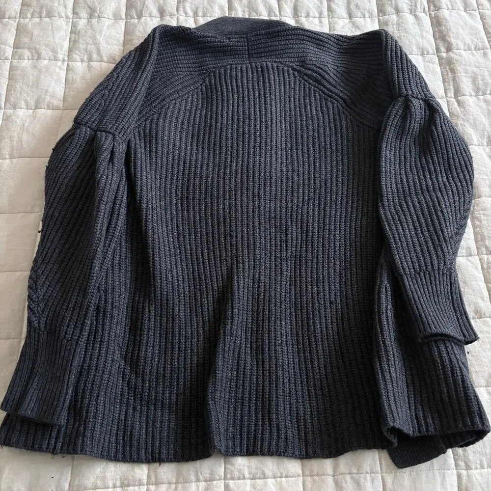 Anthropologie Knitted &Knotted Cardigan Wool blend Sz Small oversized Cabincore